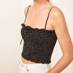 Reformation Carlotta smocked crop top Small
